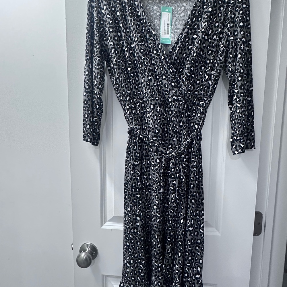 NWT Leota Black White and Grey Animal Print Dress from Stitch Fix - Picture 3 of 9